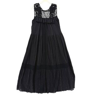 Maeve Anthropologie Abilene Maxi Dress Small Black‎ Gold Whimsigoth Boho